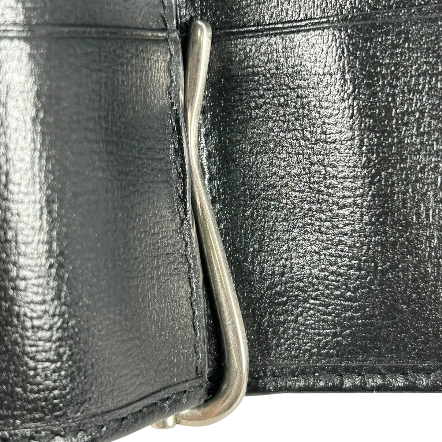 GUCCI Interlocking G GG Supreme Money Clip Compact Wallet - Black 