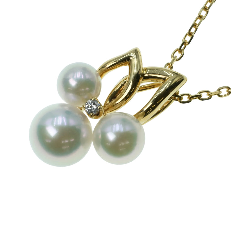 パール ダイヤモンド ネックレス ジュエリー - 18KYG