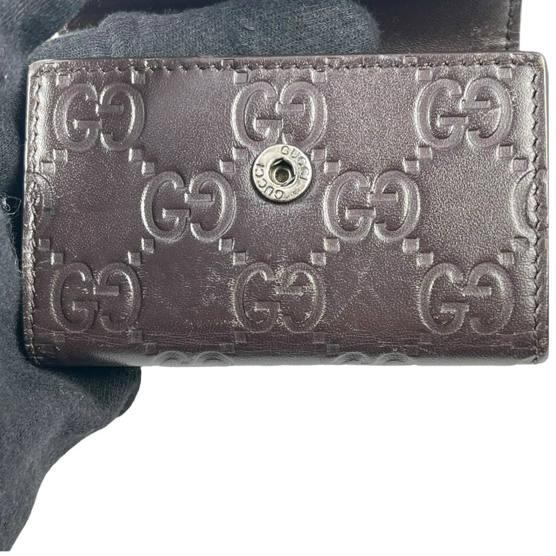 GUCCI Guccissima Key Case - Dark Brown 