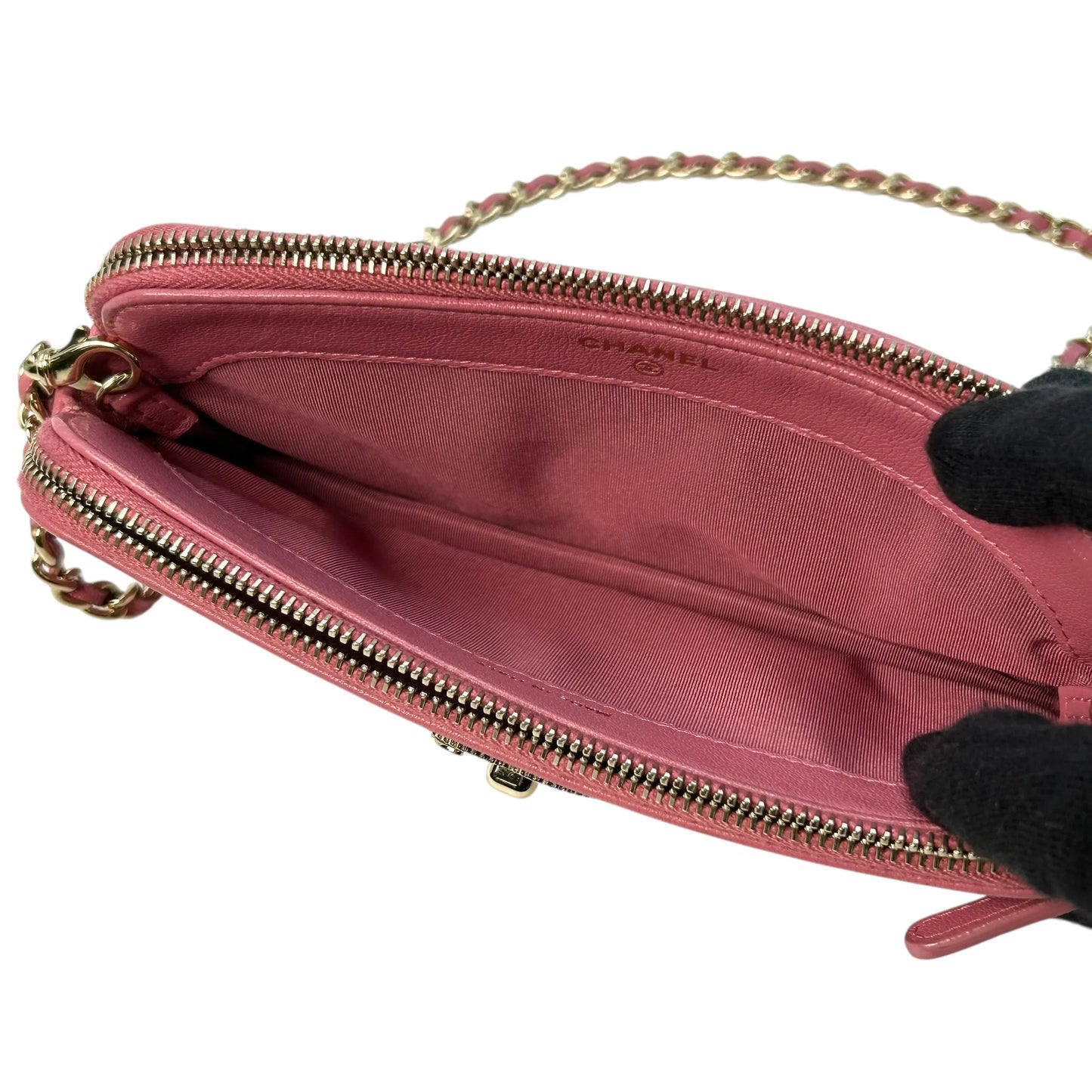 CHANEL Materasse Caviarskin Chain Wallet - Pink - 31343 