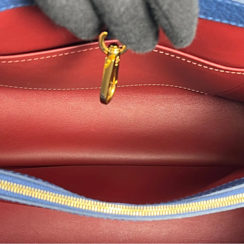 Louis Vuitton Capucines MM Taurillon Leather Handbag - Navy Blue 