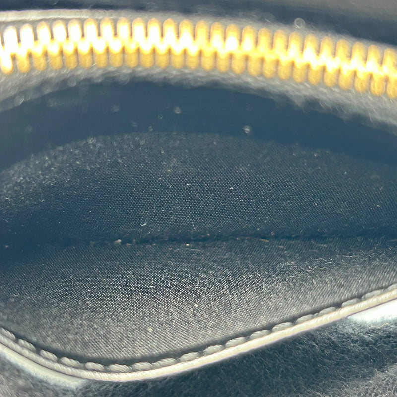 CELINE Vise Coin Triomphe Compact Wallet in Shiny Calfskin - Black 