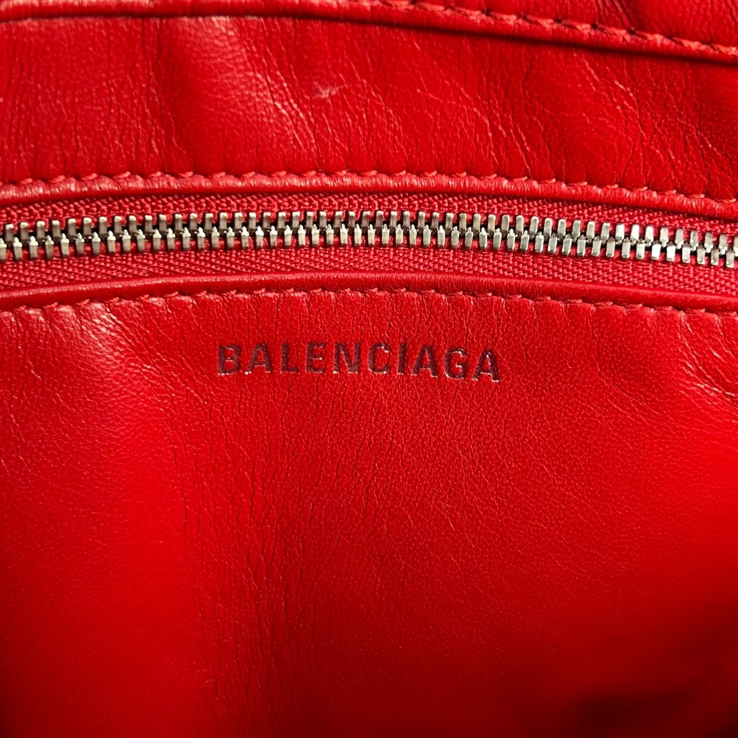 BALENCIAGA Triangle Leather Chain Shoulder Bag - Black 