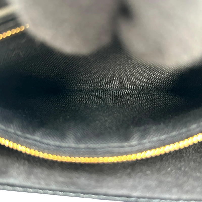 Christian Dior Jolie Top Handle Bag Calfskin Hand Bag Shoulder Bag - Black 