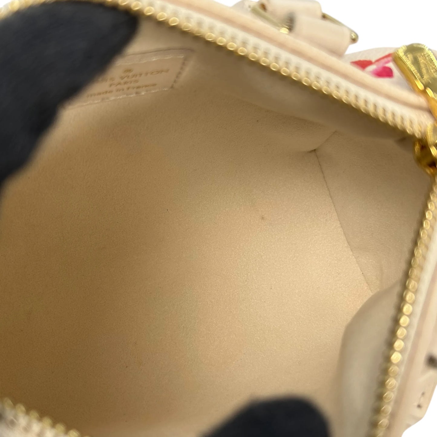 LOUIS VUITTON Nano Speedy Monogram Empreinte Handbag/Shoulder Bag - White 