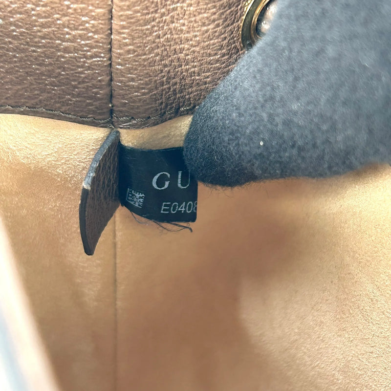 GUCCI オフィディア GGスプリーム キャンバス ミニ バケットバッグ - ブラウン