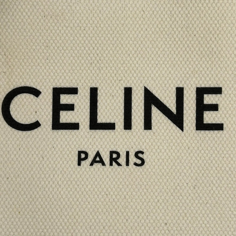 CELINE Mini Vertical Cabas Canvas Handbag/Shoulder Bag - White 