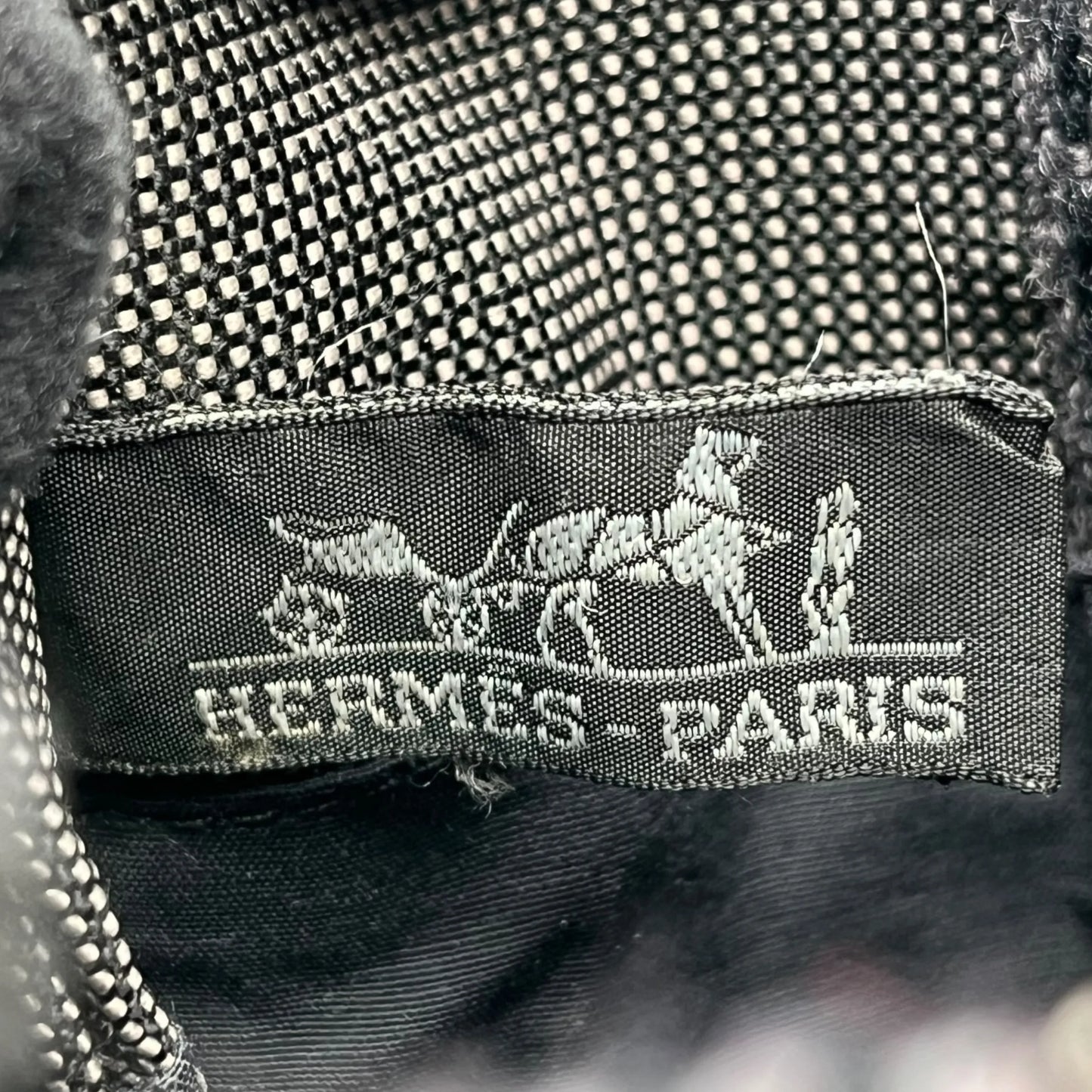 HERMES Air Line Canvas Shoulder Bag - Grey 