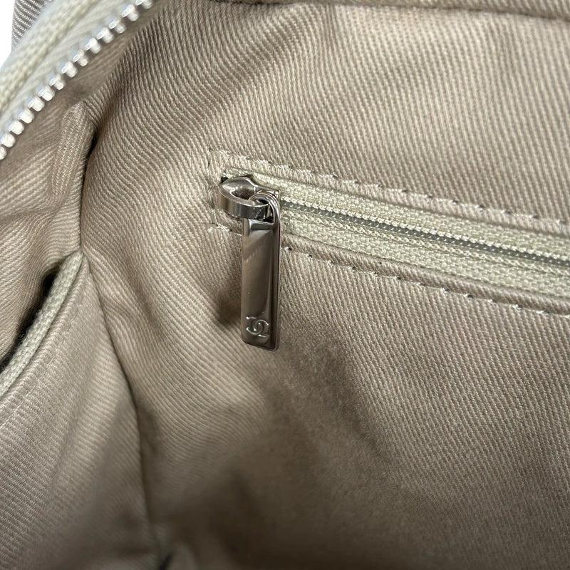 CHANEL Deauville Bowling Canvas Handbag/Shoulder Bag - Beige 