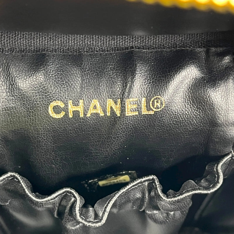 CHANEL キャビアスキン バニティバッグ ハンドバッグ - ブラック