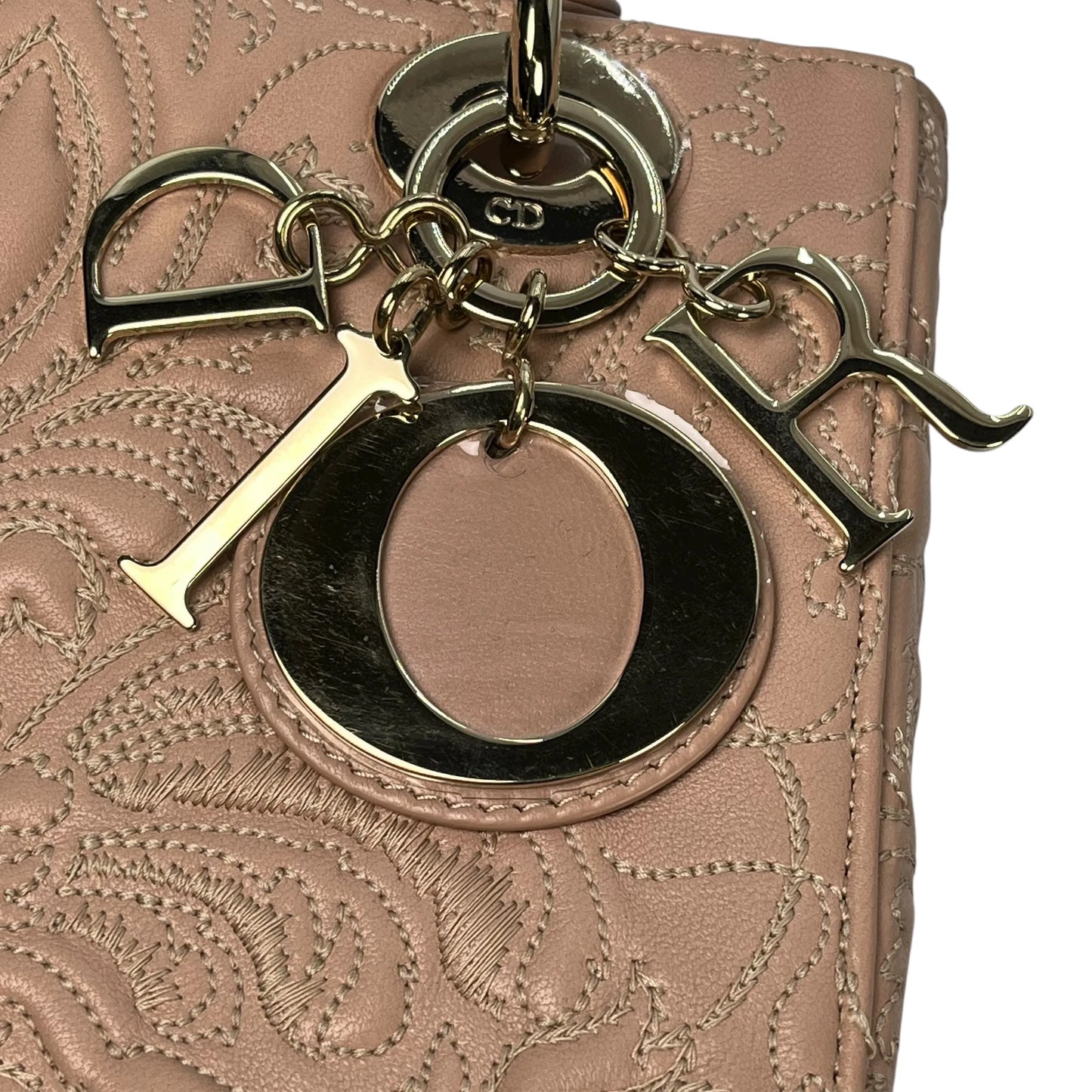 Christian Dior Lady Dior Lambskin Handbag/Shoulder Bag - Pink