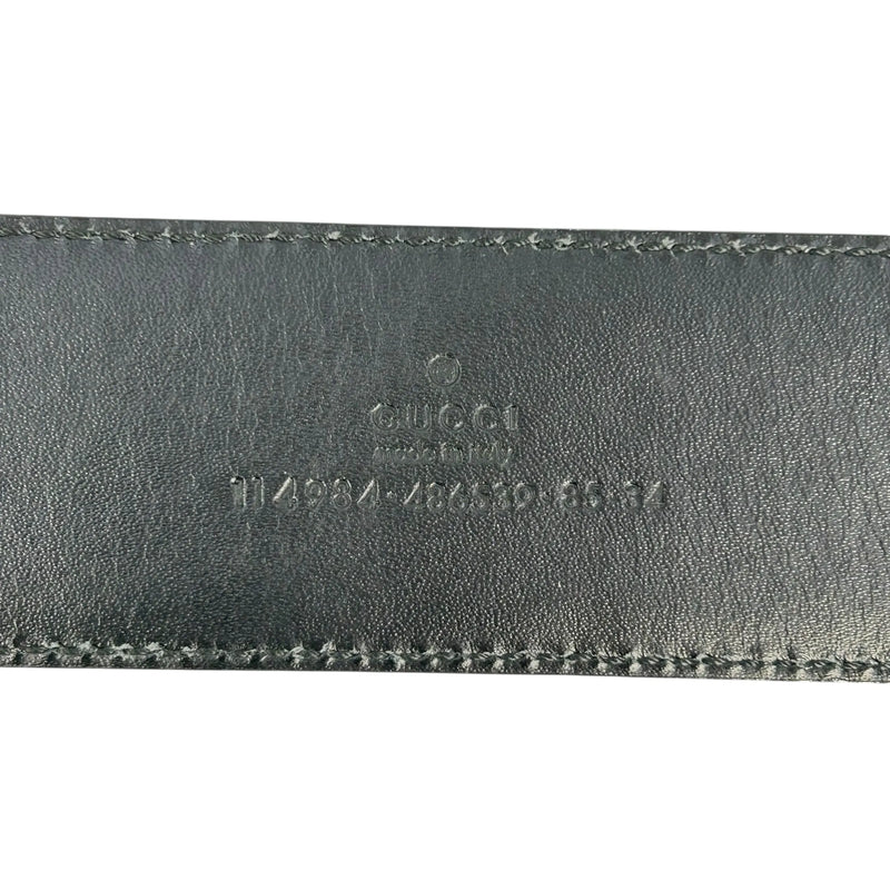 GUCCI グッチシマ GGロゴ レザー ベルト - ブラック