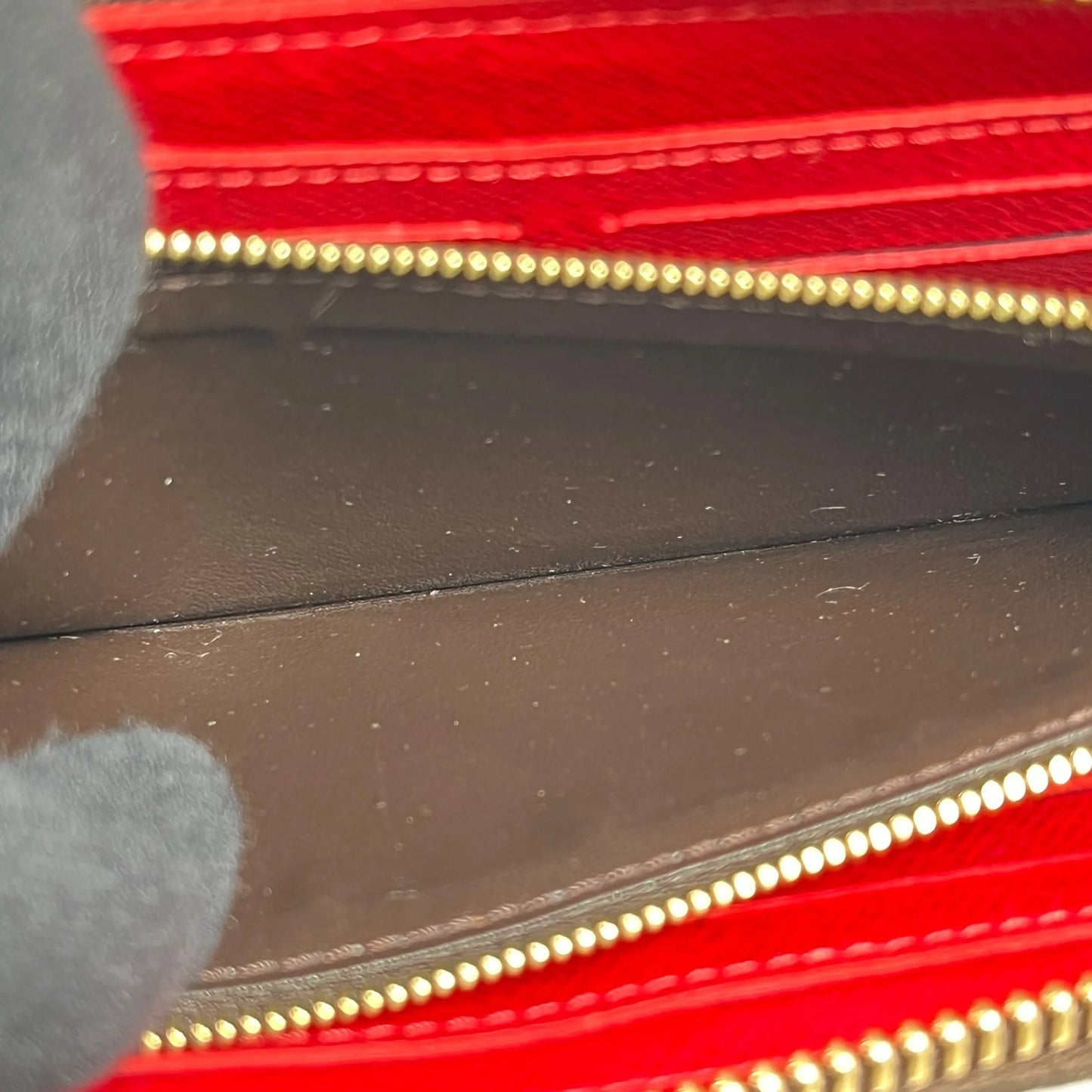 Louis Vuitton Damier Ebene Round Zip Long Wallet - Brown 