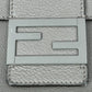 FENDI Baguette Messenger Bag Leather Shoulder Bag - Grey 
