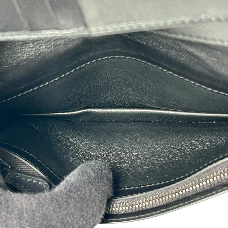 BOTTEGA VENETA Intrecciato Leather Bi-fold Long Wallet - Black 