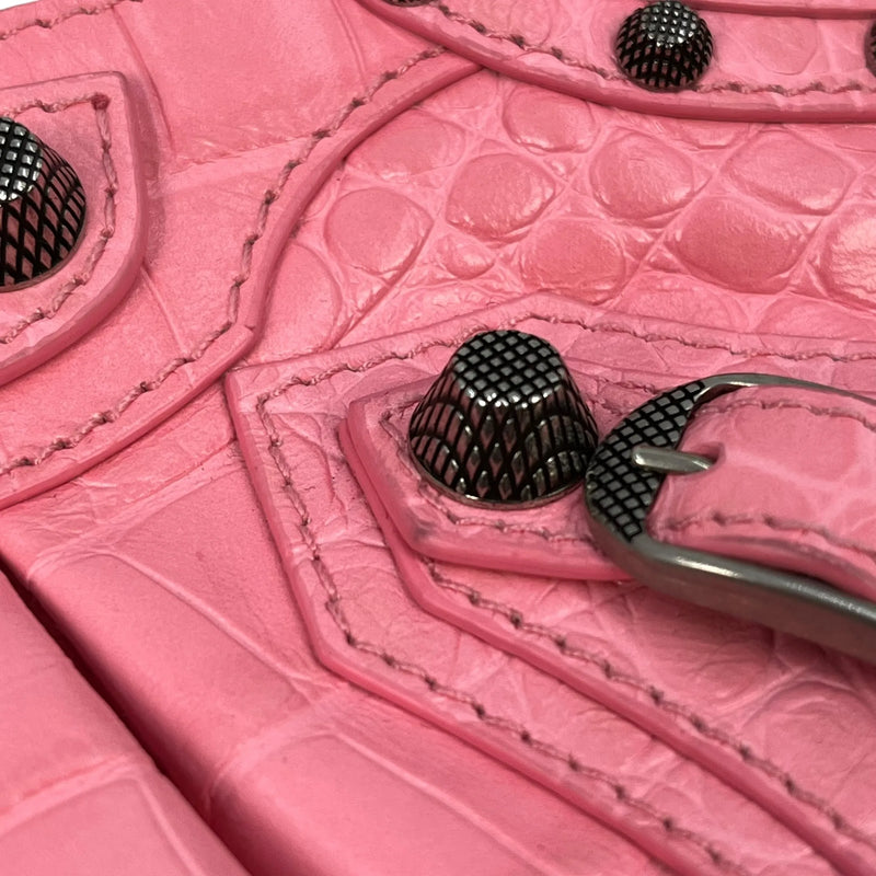 BALENCIAGA Le Cagole Leather Mini Handbag/Shoulder Bag - Pink 