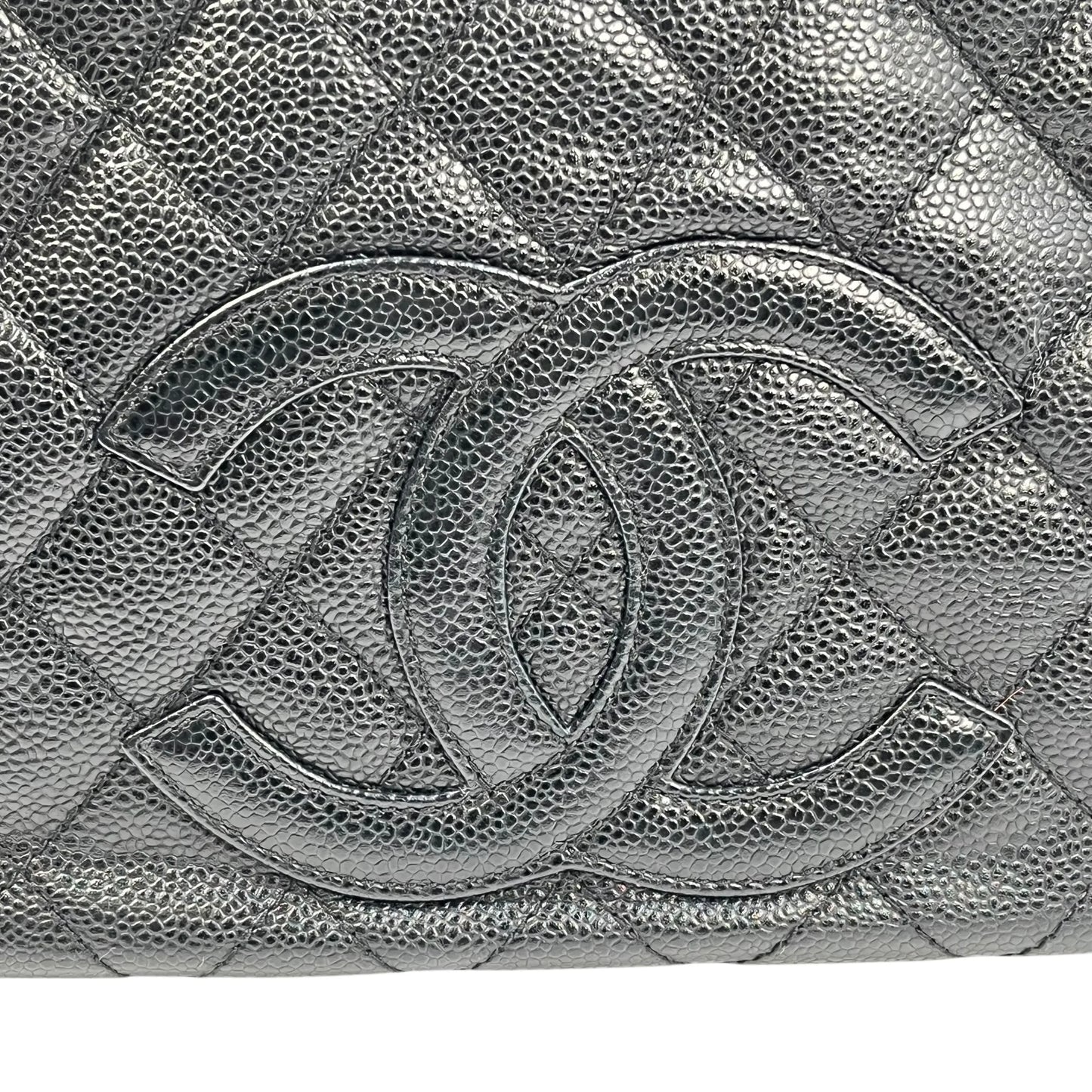 CHANEL Matelasse Caviar Leather Chain Shoulder Bag - Black 