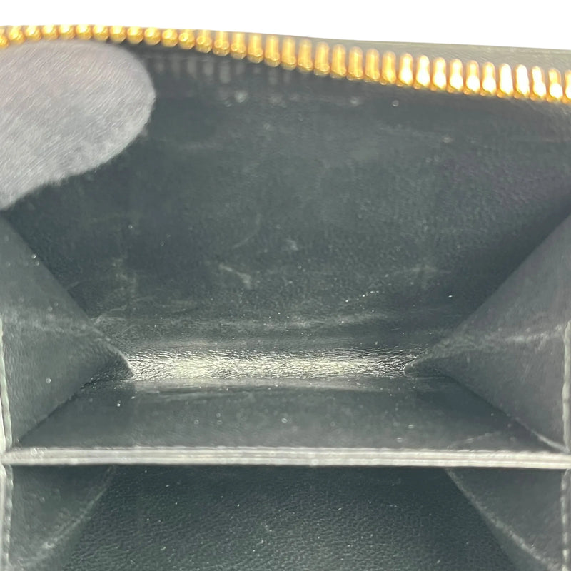 Saint Laurent ジップアラウンドウォレット レザー 二つ折り財布 コンパクトウォレット - ブラック