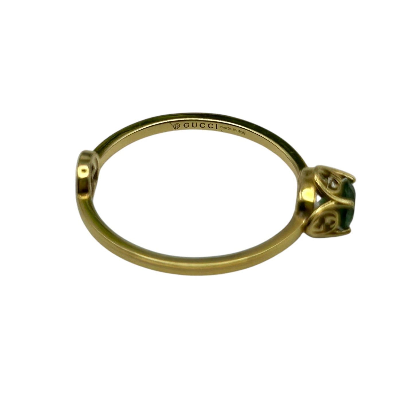 GUCCI Interlocking G Tourmaline Ring Jewelry - 18KYG 
