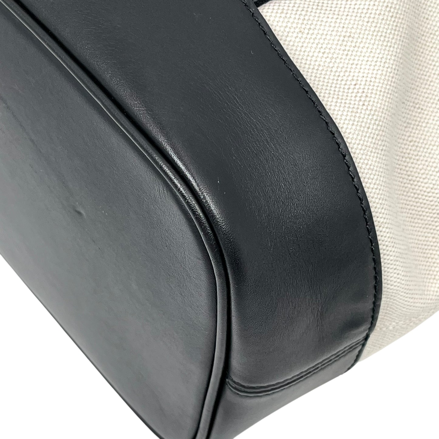 BALENCIAGA Canvas Navy Tote Bag - Cream x Black 