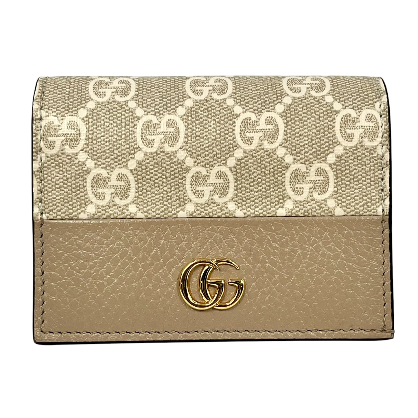 GUCCI GG マーモント 二つ折り財布 コンパクトウォレット - ベージュ