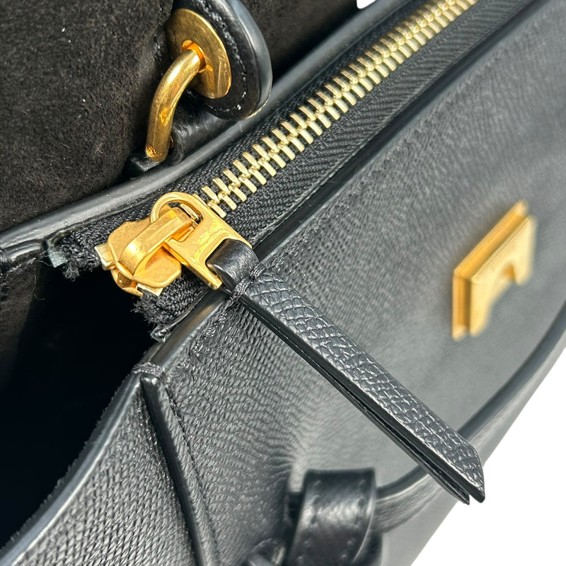 CELINE Leather Micro Beret Handbag/Shoulder Bag - Black 