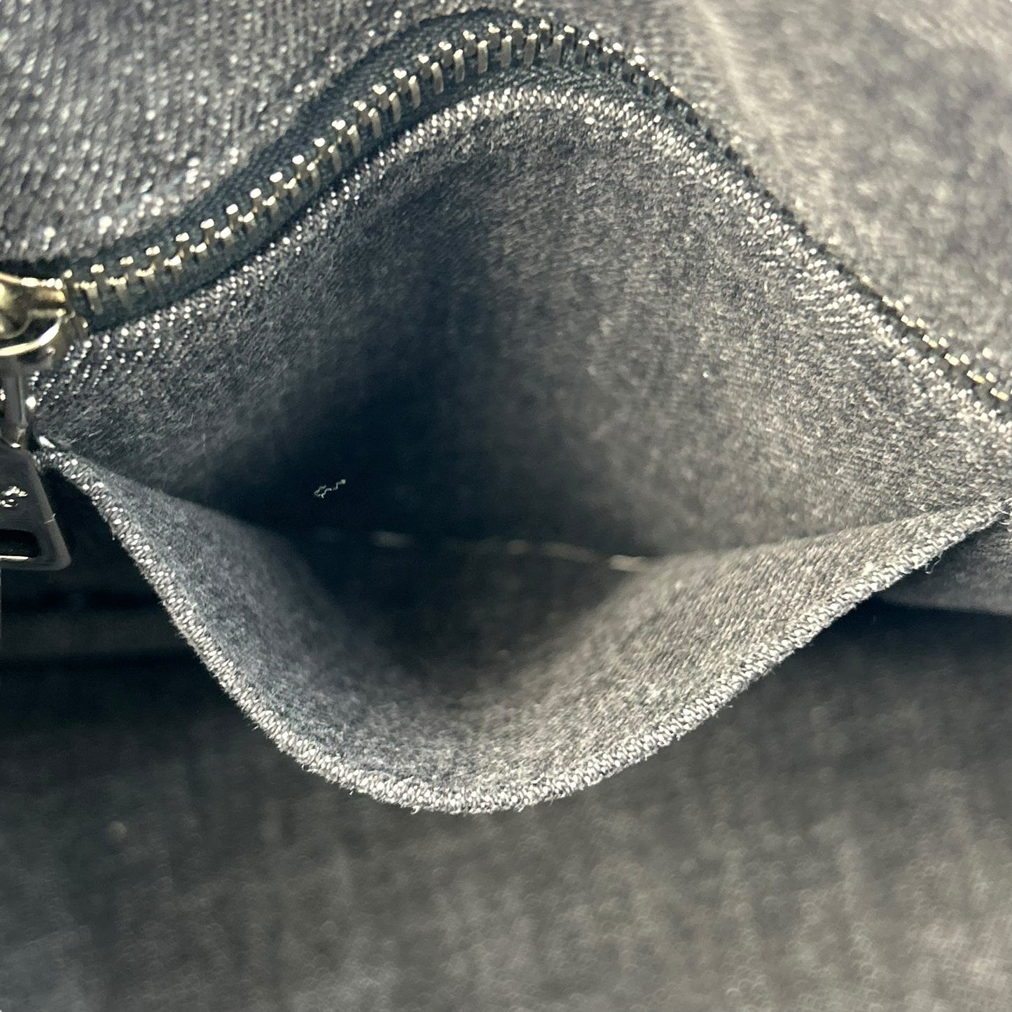 PRADA Canapa Rhinestone Handbag - Charcoal Grey 