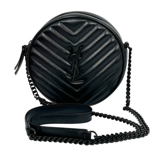 Saint Laurent Vinyl Mini Chain Shoulder Bag - Black 