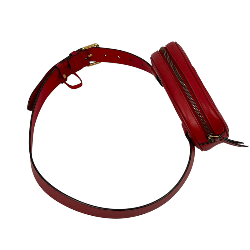 GUCCI GG Marmont Leather Body Bag - Red 