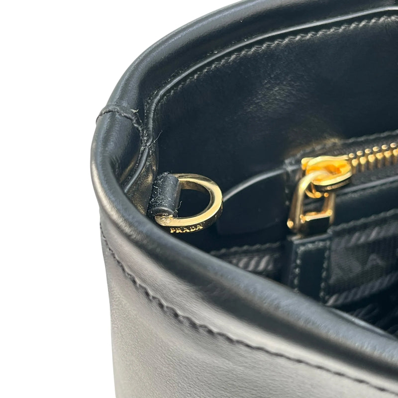 PRADA Soft Calf Leather Tote Bag/Shoulder Bag - Black 