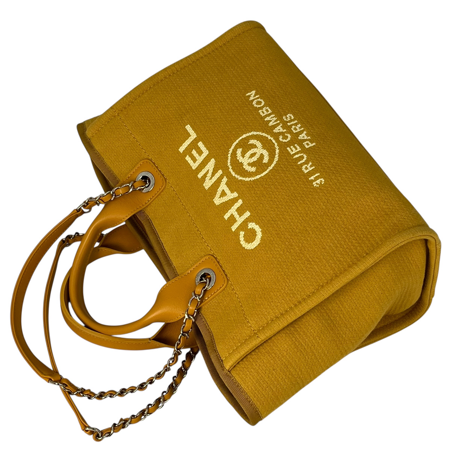 CHANEL ドーヴィル キャンバス トートバッグ - イエロー