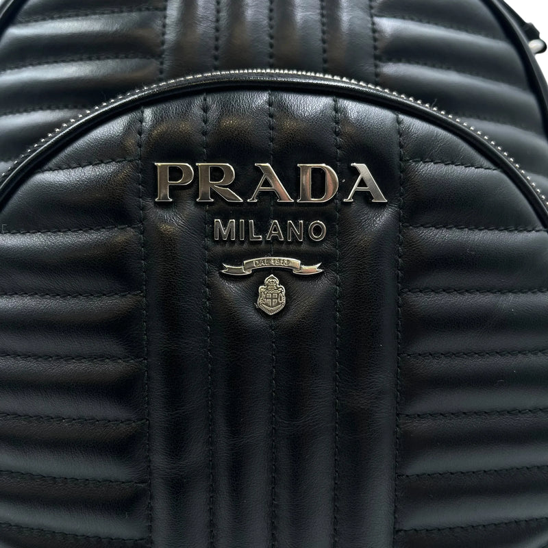 PRADA Diagram Leather Backpack - Black 