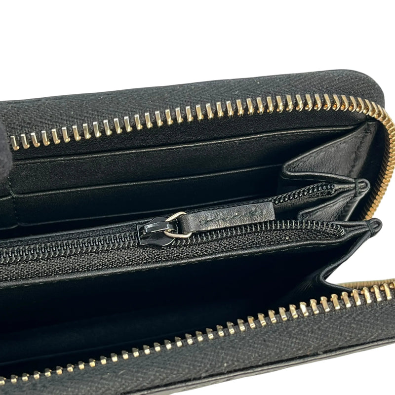 GUCCI Micro Guccissima Round Zip Long Wallet - Black 
