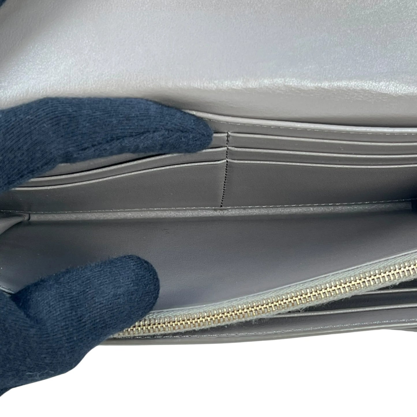 CELINE Large Flap Long Wallet - Gray 