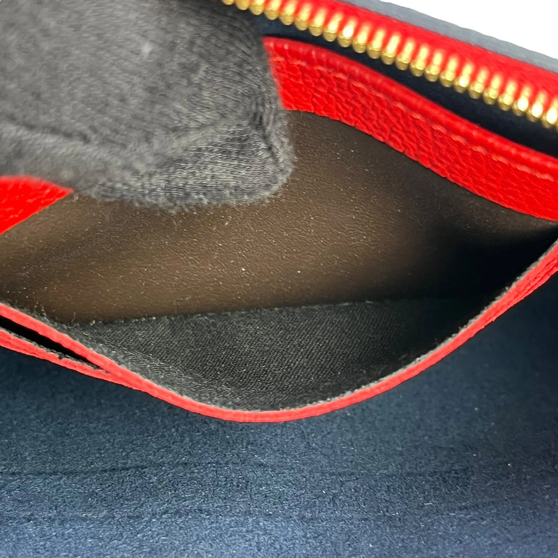 Louis Vuitton ポシェット ダブルジップ モノグラムアンプラント チェーンショルダーバッグ - ネイビー × レッド