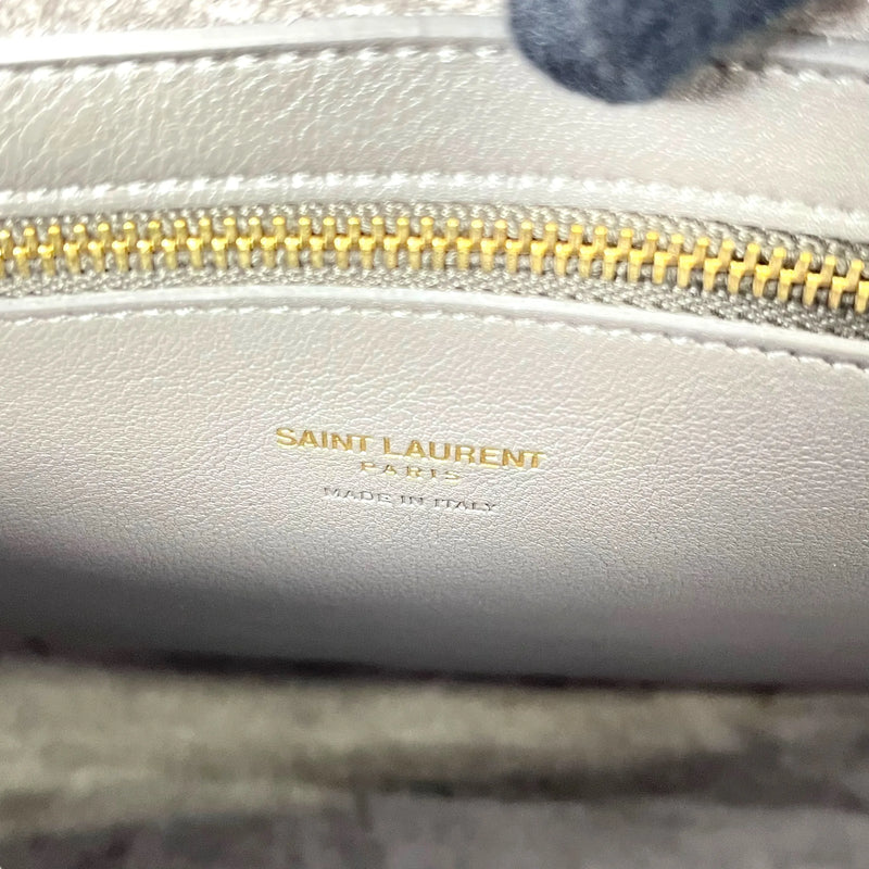 Saint Laurent カバス レザー ハンドバッグ - グレー