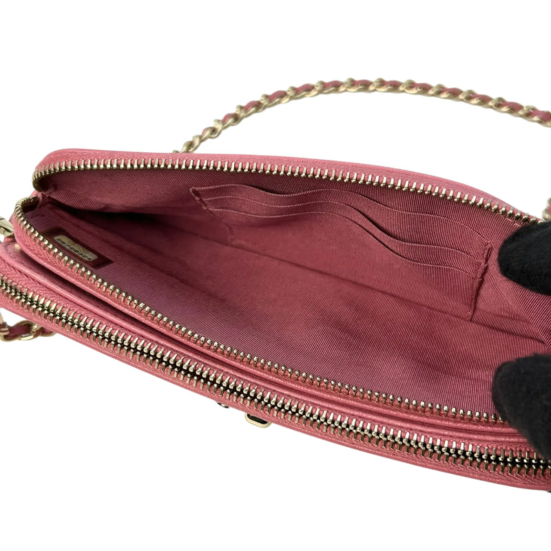 CHANEL Materasse Caviarskin Chain Wallet - Pink - 31343 
