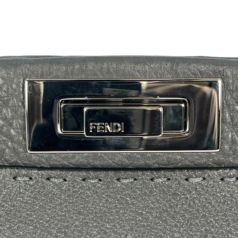FENDI Peekaboo Leather Handbag/Shoulder Bag - Grey 