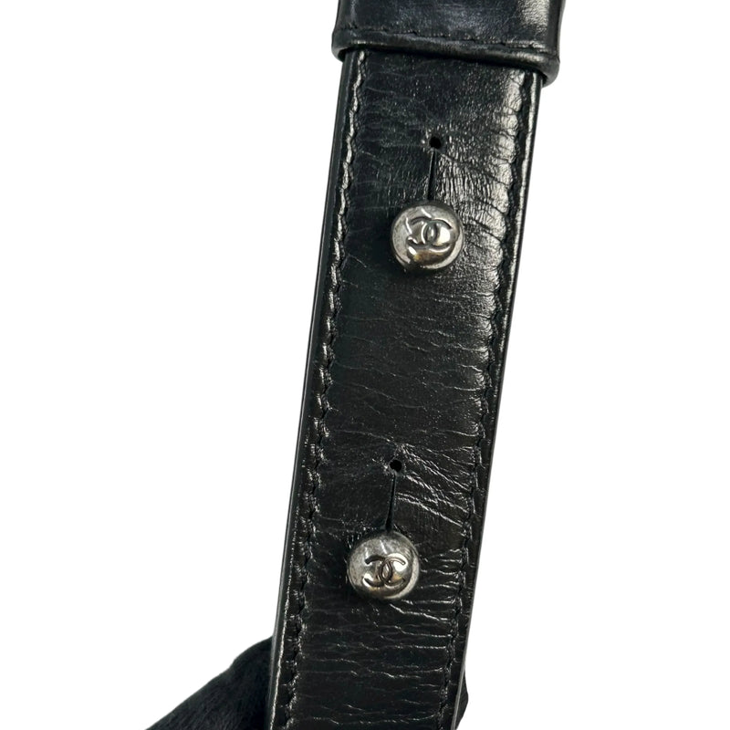 CHANEL Boy Chanel Leather Chain Shoulder Bag - Black 