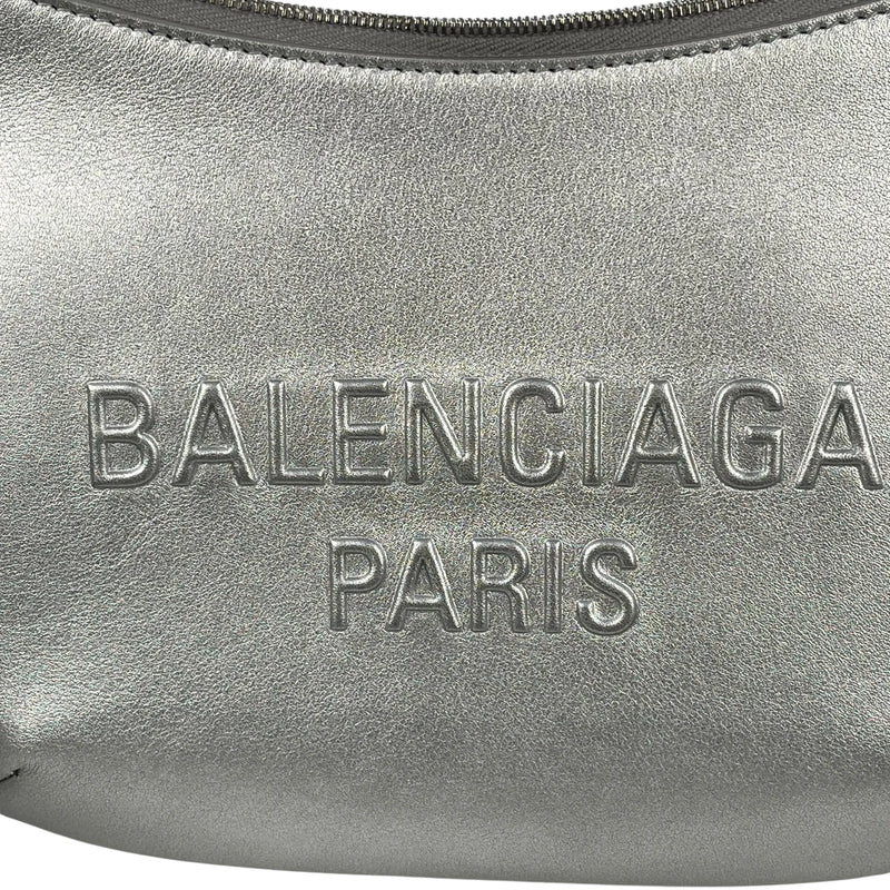 BALENCIAGA Mary Kate Leather Shoulder Bag - Silver 