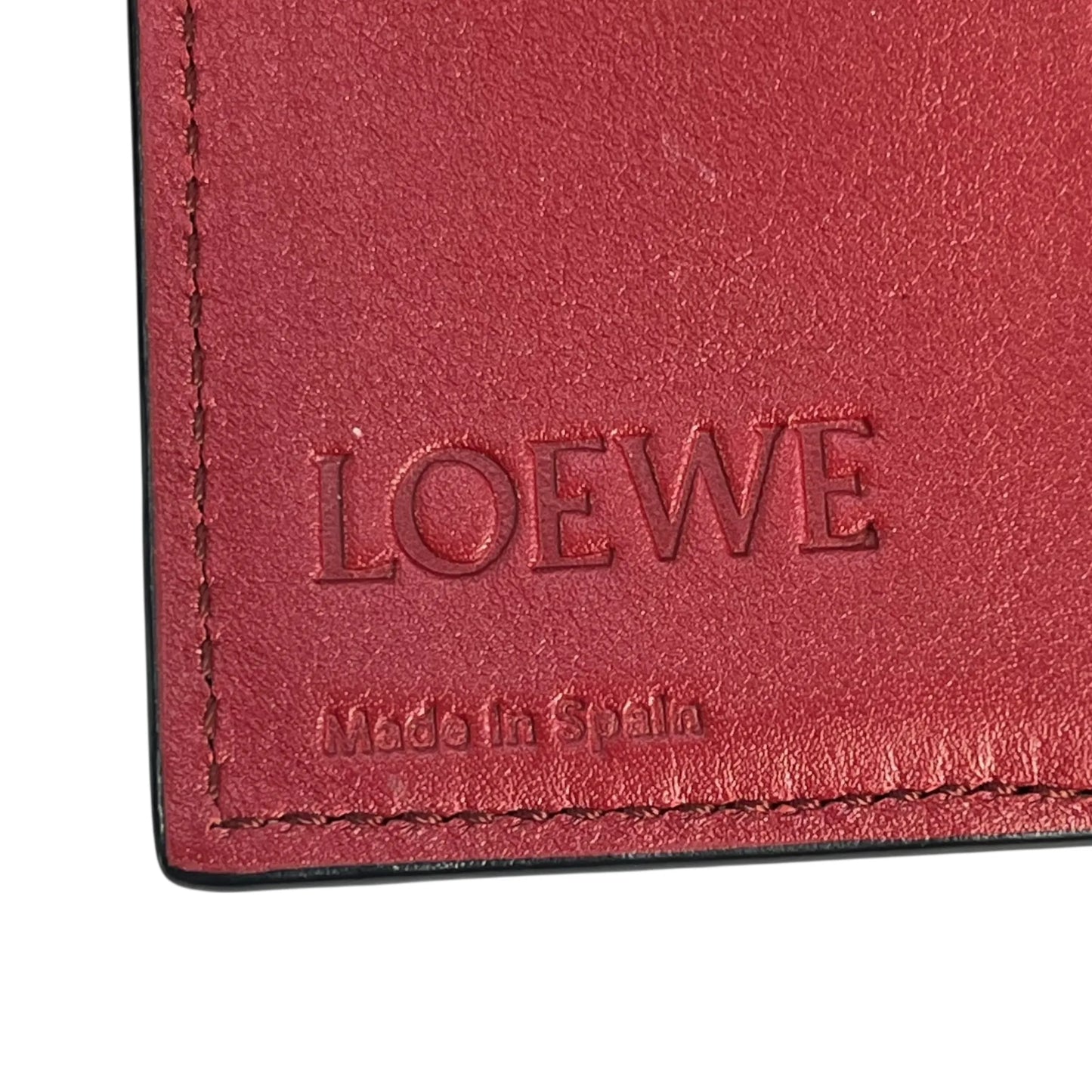 Loewe Calfskin Vertical Compact Wallet - Brown 