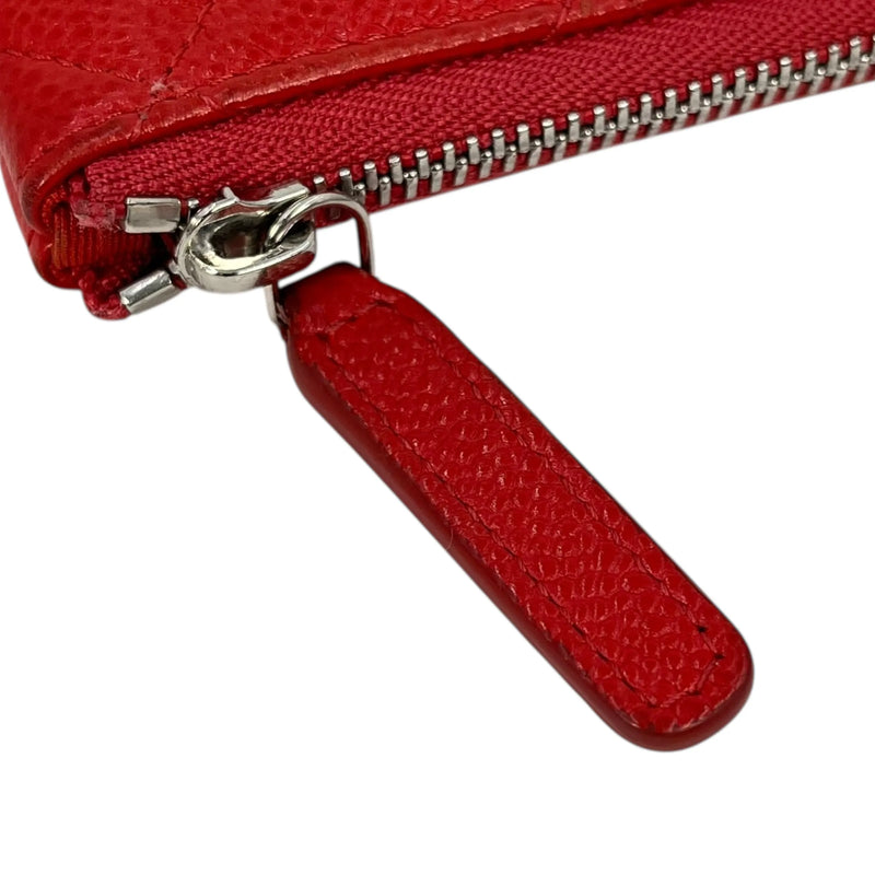 CHANEL マトラッセ キャビアスキン コインケース - レッド