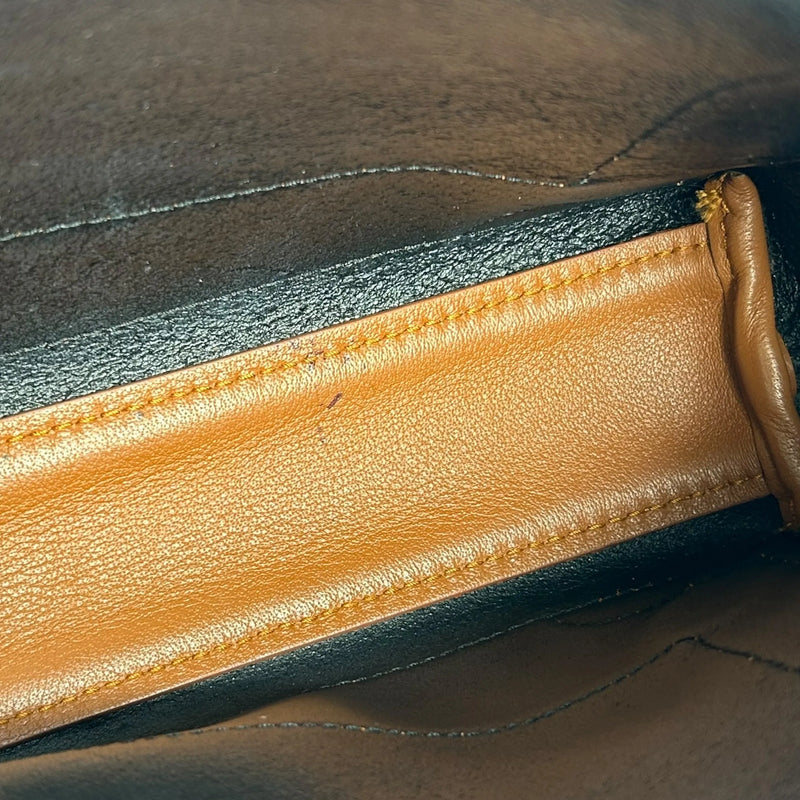 BALENCIAGA Navy Cabas Leather Handbag/Shoulder Bag - Brown 