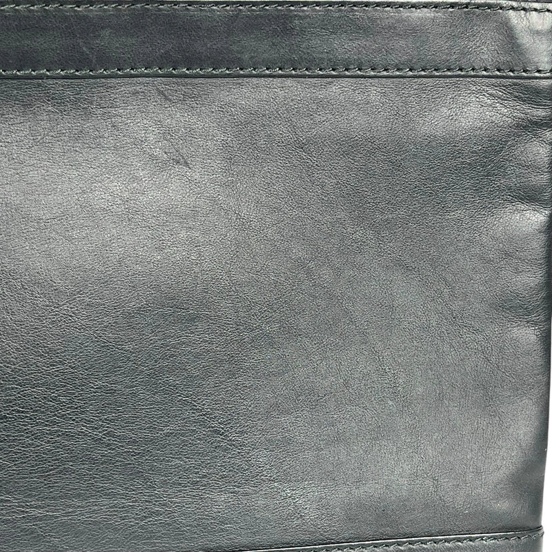 BALENCIAGA Logo Leather Clutch Bag - Black 