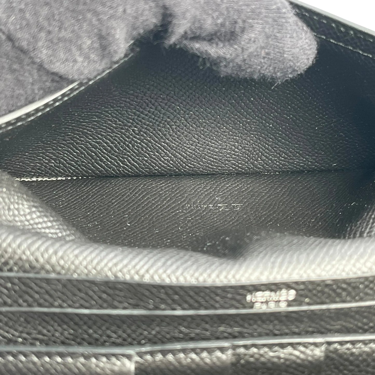 HERMES Bearn Souffle Epsom Leather Long Wallet (2014) - Black (R Stamp) 