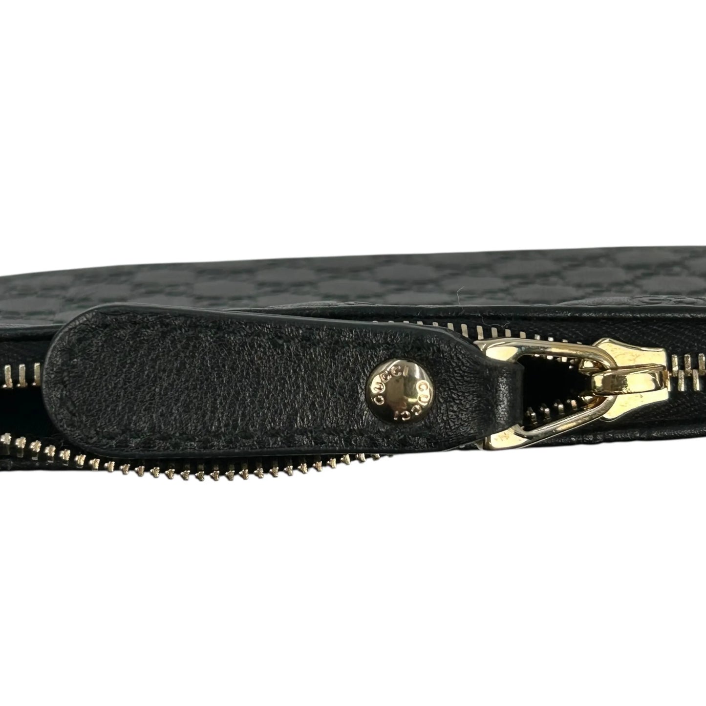 GUCCI Micro Guccissima Leather Key Case/Coin Purse - Black 