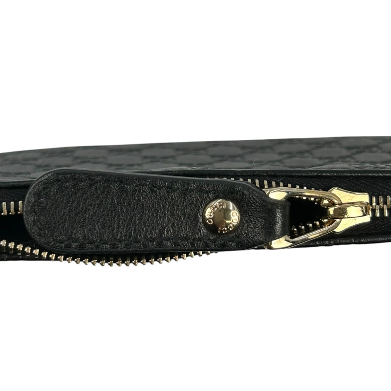 GUCCI Micro Guccissima Leather Key Case/Coin Purse - Black 