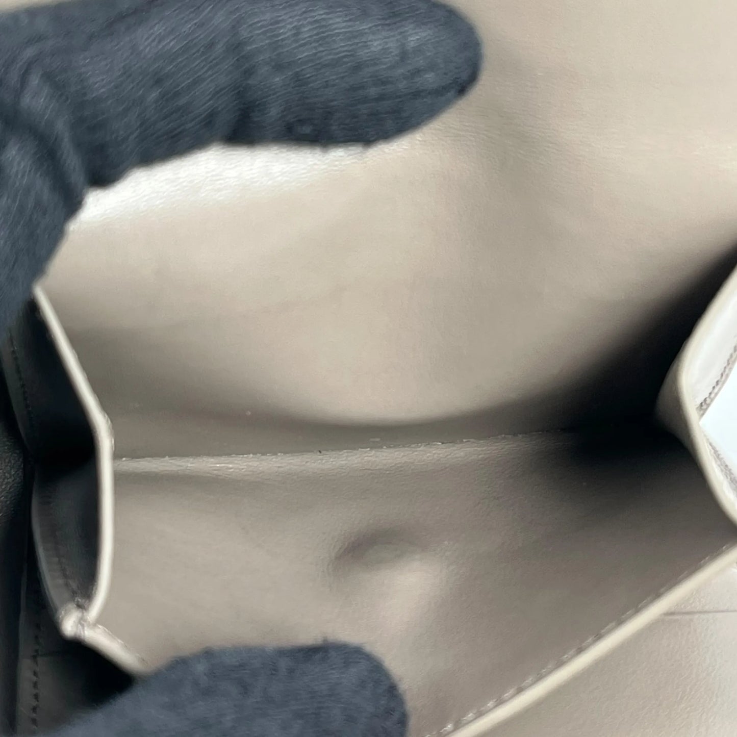 CELINE Small Strap Wallet in Calfskin, Bifold Compact Wallet - Gray 