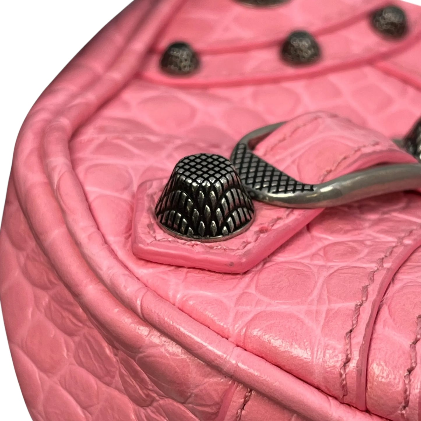 BALENCIAGA Le Cagole Leather Mini Handbag/Shoulder Bag - Pink 