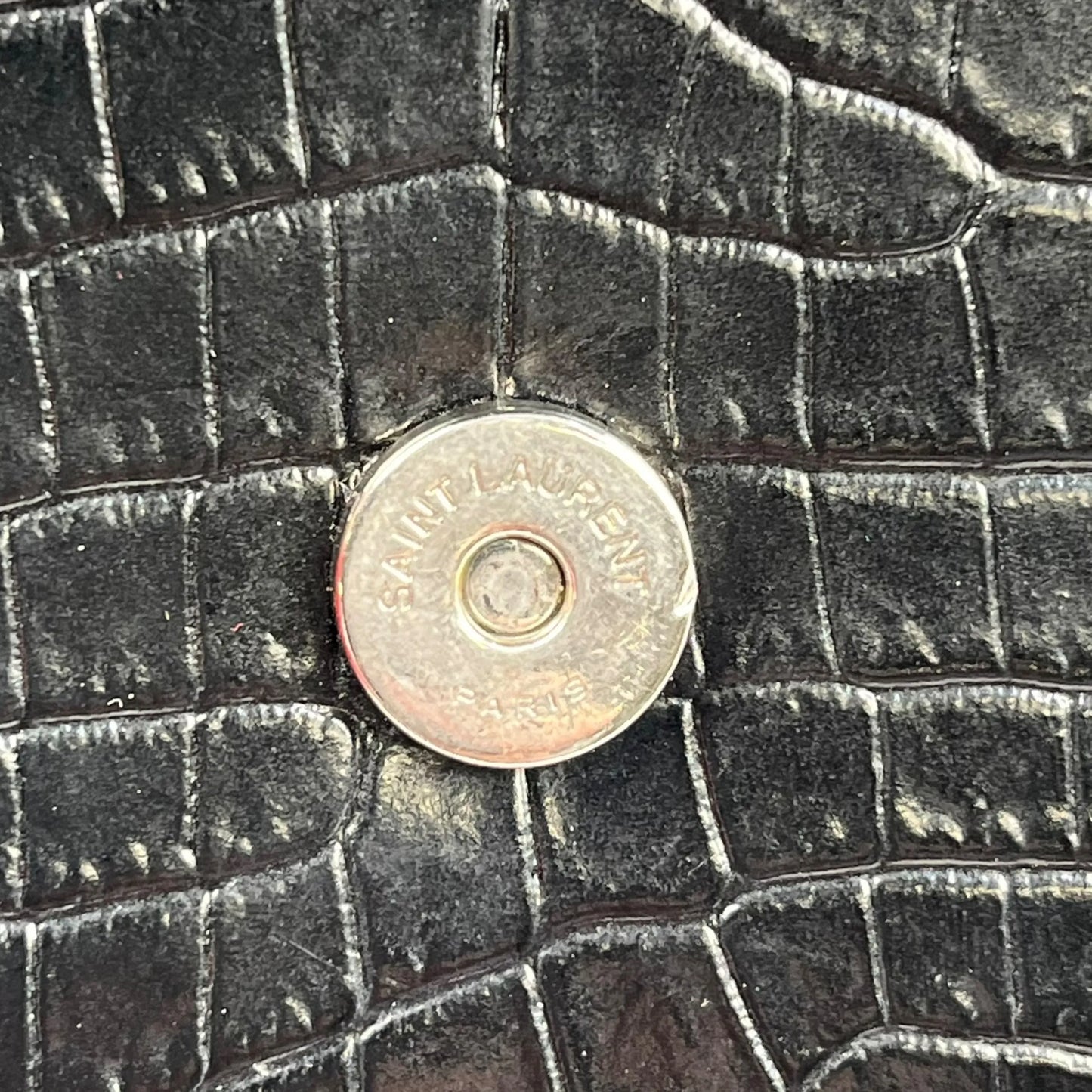 Saint Laurent ケイト タッセル ミディアム クロコダイルエンボスレザー チェーンショルダーバッグ - ブラック